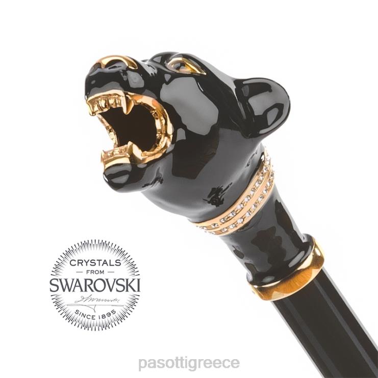 ομπρέλα | PASOTTI 189 1411-29 k1 - μαύρη ομπρέλα πάνθηρα 2N6B8529 γυναίκες